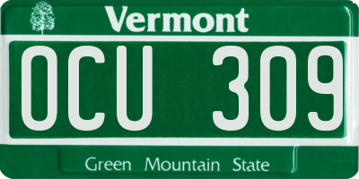 VT license plate OCU309
