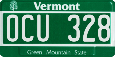 VT license plate OCU328