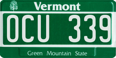 VT license plate OCU339