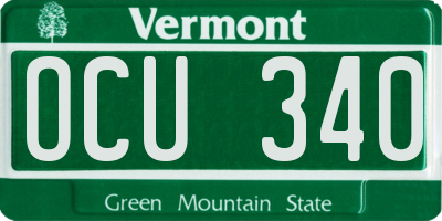 VT license plate OCU340
