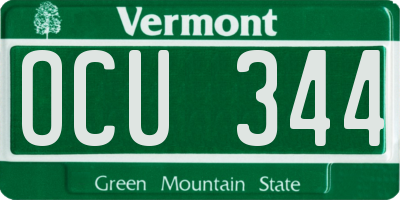 VT license plate OCU344