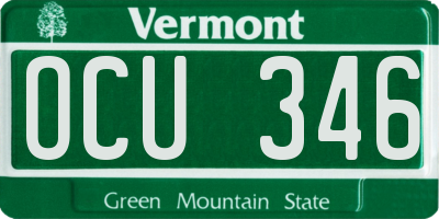 VT license plate OCU346
