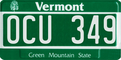 VT license plate OCU349