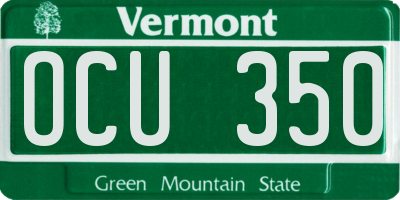 VT license plate OCU350
