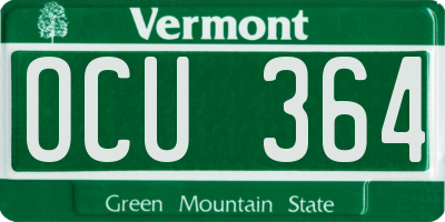 VT license plate OCU364