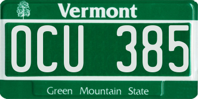 VT license plate OCU385