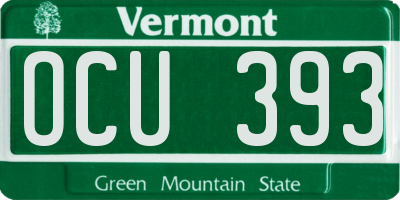 VT license plate OCU393