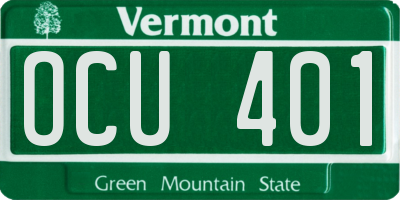 VT license plate OCU401