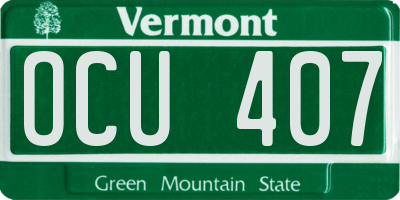 VT license plate OCU407