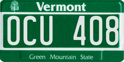 VT license plate OCU408