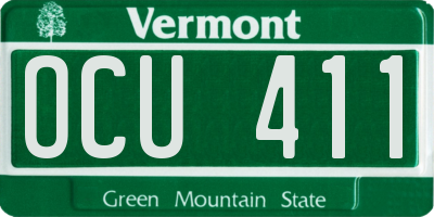 VT license plate OCU411