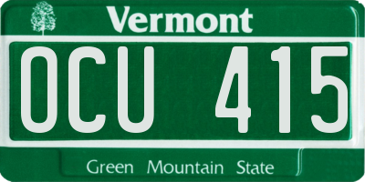 VT license plate OCU415