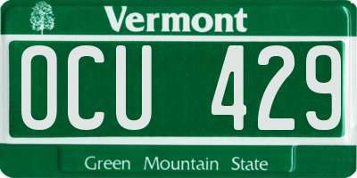 VT license plate OCU429