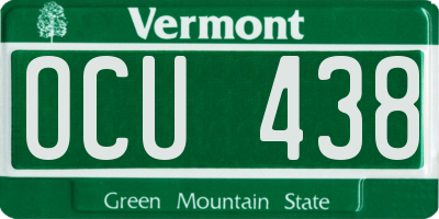 VT license plate OCU438