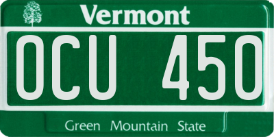 VT license plate OCU450