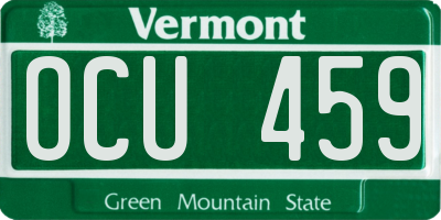 VT license plate OCU459