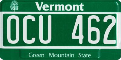 VT license plate OCU462