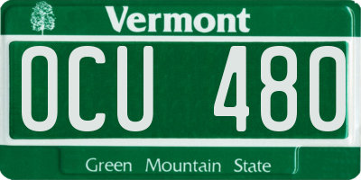 VT license plate OCU480