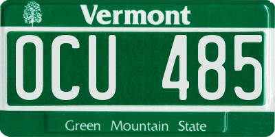 VT license plate OCU485