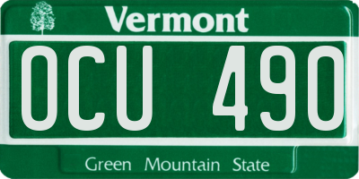 VT license plate OCU490