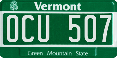 VT license plate OCU507