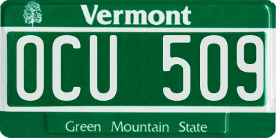 VT license plate OCU509