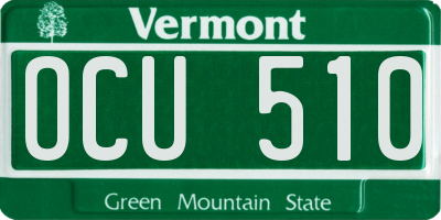 VT license plate OCU510