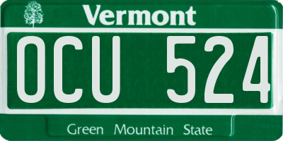 VT license plate OCU524