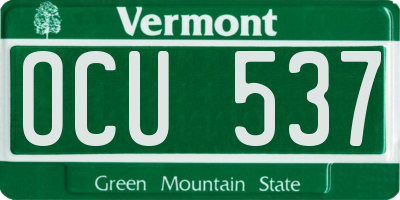 VT license plate OCU537
