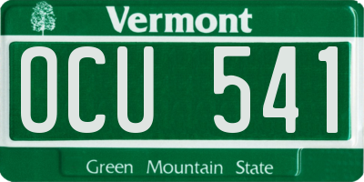 VT license plate OCU541