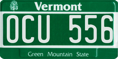 VT license plate OCU556