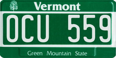 VT license plate OCU559