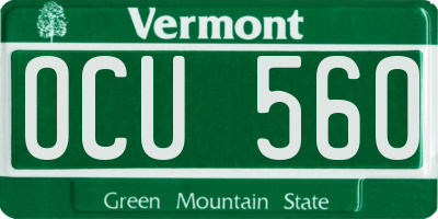 VT license plate OCU560