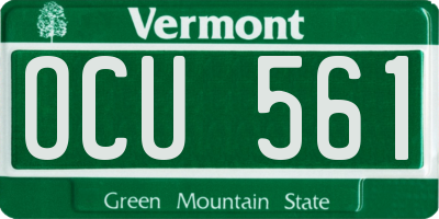 VT license plate OCU561