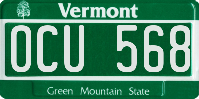 VT license plate OCU568
