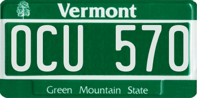 VT license plate OCU570