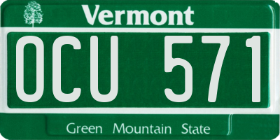 VT license plate OCU571