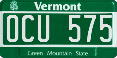 VT license plate OCU575