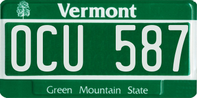 VT license plate OCU587