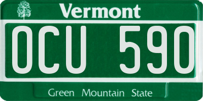 VT license plate OCU590