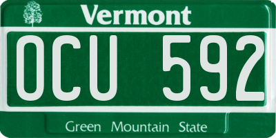 VT license plate OCU592