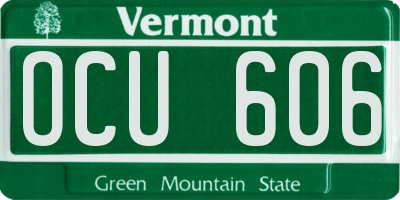 VT license plate OCU606