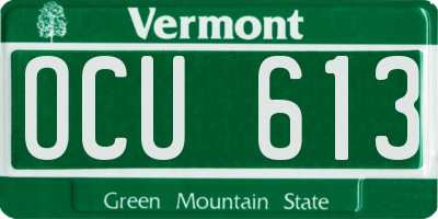 VT license plate OCU613