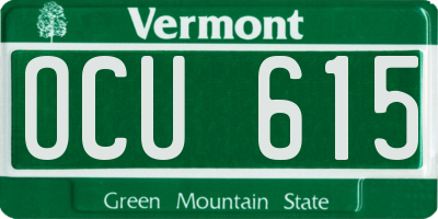 VT license plate OCU615