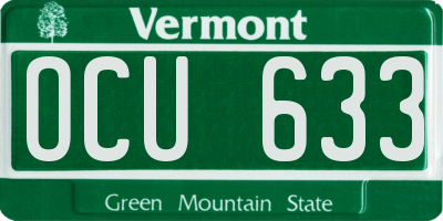 VT license plate OCU633