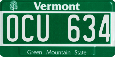 VT license plate OCU634