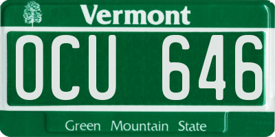 VT license plate OCU646