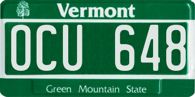 VT license plate OCU648