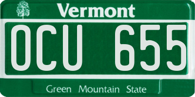 VT license plate OCU655