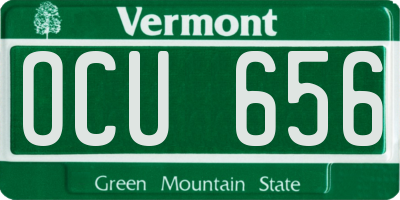 VT license plate OCU656